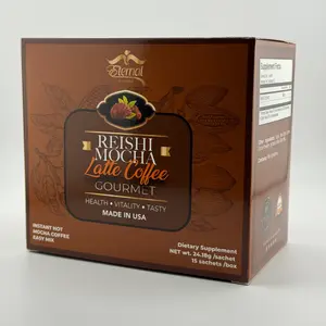 Mocha Latte Coffee - Creamy and Delicious Beverage - Natural Cocoa Flavor, 15 Sachets