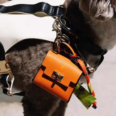 Barkin II Square Faux Leather Dog Poop Bag Holder