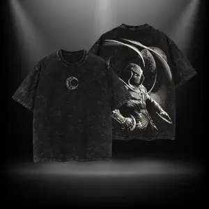 Moon Knight Menswear Gift for Movie Fans Top Apparel Classic Oversized Seamless Simple Straight Man Designer Shirts Men's Regular Fit Floral Print Tee Heavyweight Cotton T-Shirts Featuring Epic Panther Design Retro Oversized Cotton Graphic Tee