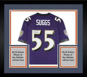 Framed Terrell Suggs Baltimore Ravens Autographed Mitchell and Ness 2003 Purple Replica Jersey - Fanatics Authentic Certified