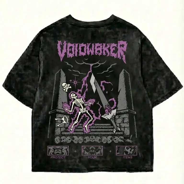 Acid Wash OSRS Inspired Gym Tee Voidwaker Graphic Shirt Dark Fantasy Workout Aesthetic Vintage Stone Washed T Shirt RuneScape Style Strength Training Pump Cover Hoodie Tank Top Alt Fitness