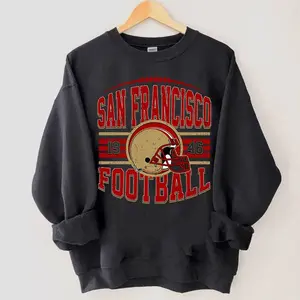 Vintage SF Sweatshirt, S.F Football Shirt, Game Day apparel Football Fan Sport,Sunday Shirt Fabric Menswear Tops Crewneck Polyester
