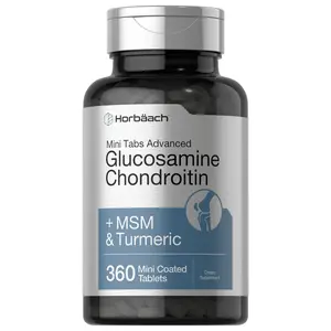 Horbäach Glucosamine Chondroitin MSM Turmeric | 360 Mini Coated Tablets | Advanced Glucosamine Formula | Non-GMO and Gluten Free Supplement