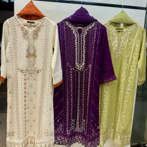 Pakistani Chiffon Party Suit Small Body Size 36 Inch,   Medium Body Size 42 Inches, Large Body Size 44-46 Inches