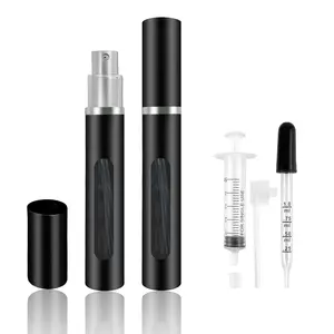 2 Pack Refillable Mini Perfume Atomizer BottlePortable Separate BottlesTravel and Outings  Boxes Dispensers 5ml/0.2oz (Black)