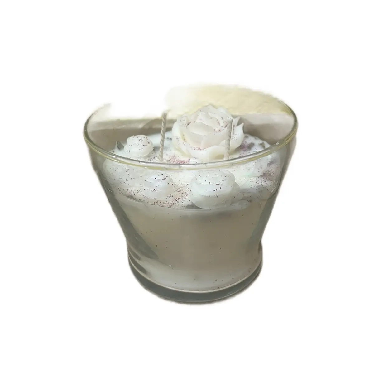 11 oz Rose and Oud scented candle infused with sage creating a sweet and woodsy atmossphere