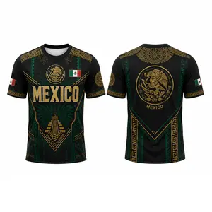 Mexico Heritage Eagle Jersey, Aztec Pyramid Graphic Shirt, Cultural Pride Fan Apparel, Unisex Athletic Style Tee