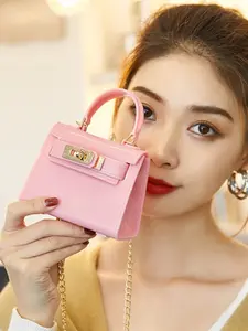 Macaron Color Mini Kelly Jelly Bag, Glossy Handbag Crossbody Small Bag, Girlish Versatile Coin Purse, Fashionable Accessory