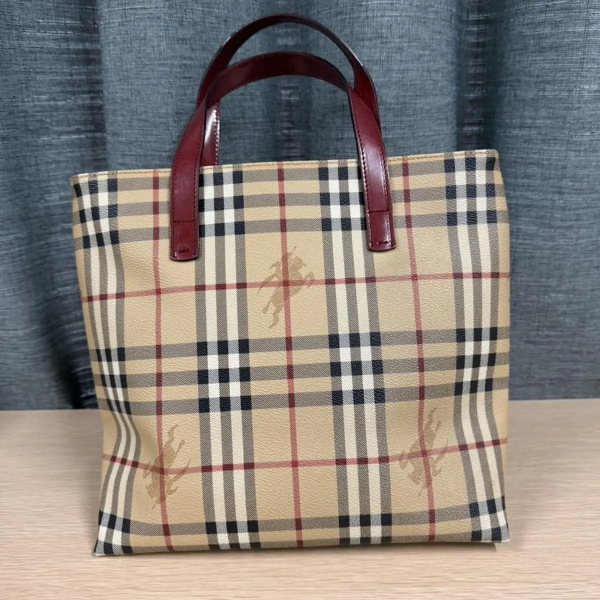 Pre-owned BURBERRY As Shown Shoulder Bags Horseferry Check Tote Bag 6S154