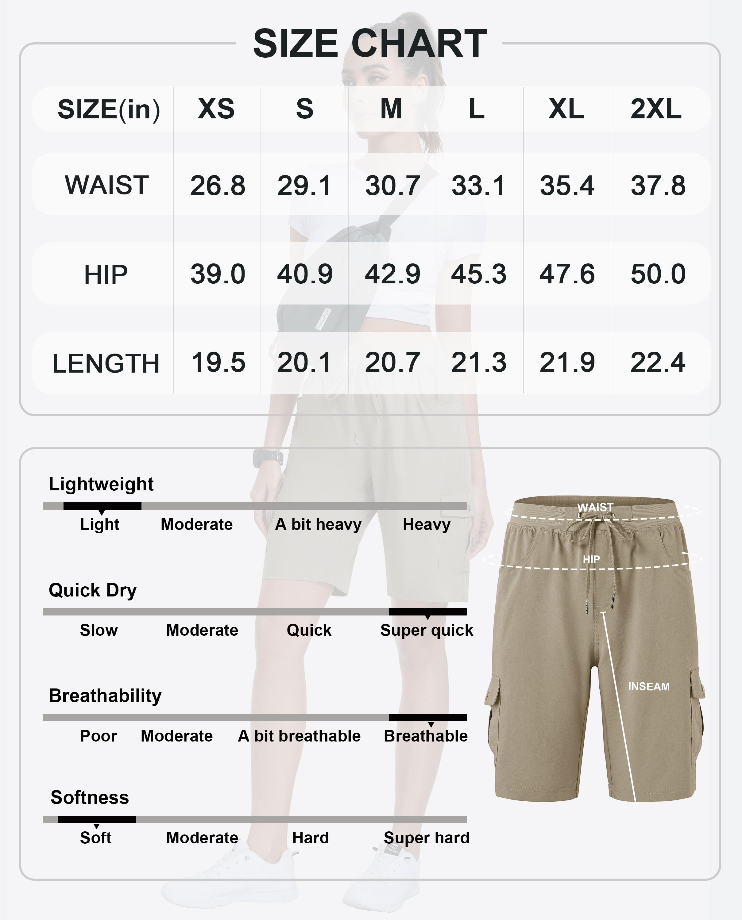Women's Lightweight Quick-Drying Outdoor Shorts with Multiple Function Pockets & Elastic Waistband for Hiking & Camping - Fitness Summer Bottom