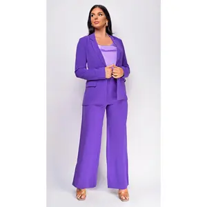 Vella Purple Blazer And Pants Set
