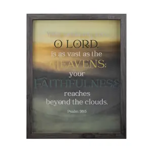 360 Stand Wooden Framed Photo Frame - Dicksons FRMS1011, 11x14 Inches Wood-Glass-MDF Build, 360-Degree Stand, Hanging Wall Print with "Your Unfailing Love" Design for Home Decor, Home Decor Accessory, Mdf Picture Frame