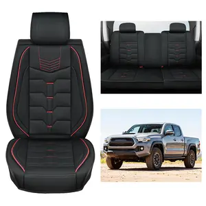 Nilight Car Seat Covers Custom Fit 2005-2024 Toyota Tacoma Double Cab, Extended Cab, Crew Cab Waterproof Leather Cushion Full Set with Split Bench 40/60 for SR5 TRD Sport Limited, Car Seat Protectors, Easy Install