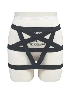 Multiple European and American punk rock style pentagram garters, sexy harness design with full personality, comfortable and non-slip. Trendy accessories for nightclub parties and COS looks. Must-have for fashion hot girls