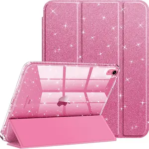 Ultra-Thin Protective Case for iPad A16 11th Gen 11 Inch & iPad 10th Gen 10.9 Inch 2022, Glittery Shockproof Cover with Transparent Back