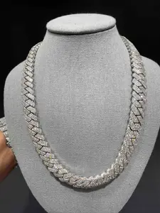 Four-row diamond-encrusted Cuban chain, thick Miami Cuban chain, ring chain, round cut stone Cuban chain jewelry, fashion trend jewelry, high-end Cuban chain, Cuban Necklace, Choker Necklace, Valentine's Day Christmas gift.