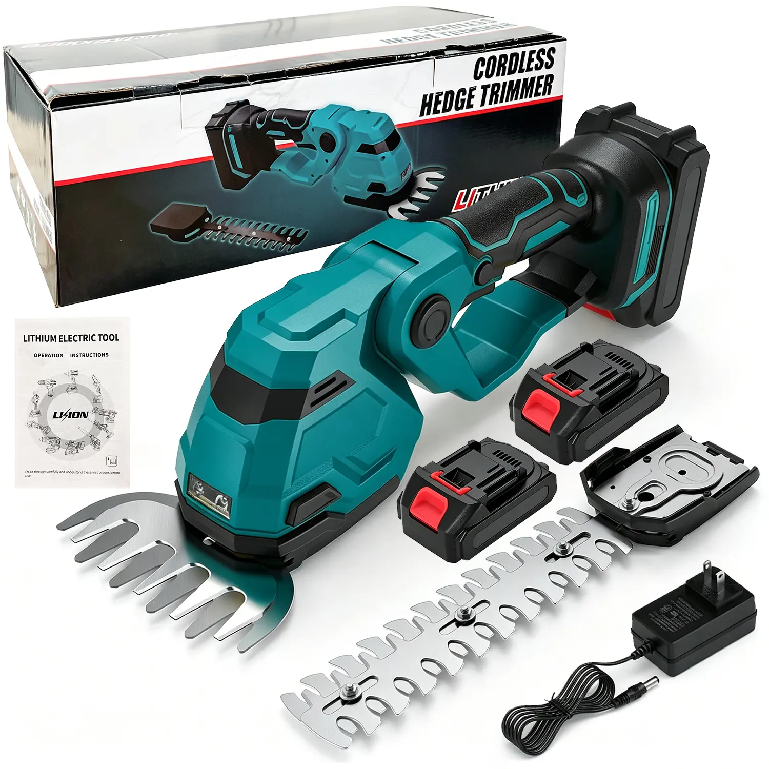 Cordless Hedge Trimmer, Professional Bush Trimmer with Sharp Dual Blades, Lightweight Battery Powered Garden Tool for Hedges, Shrubs and Bushes Trimming