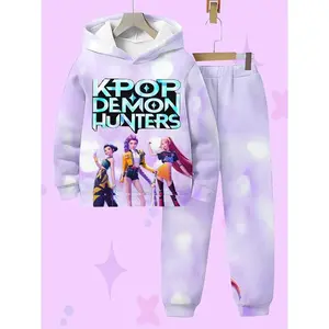 K-Pop Demon Hunter Dream themed hoodie set, light colored sweatshirt and pants, casual style, autumn/winter fashion, medium fabricRAIMENTRY