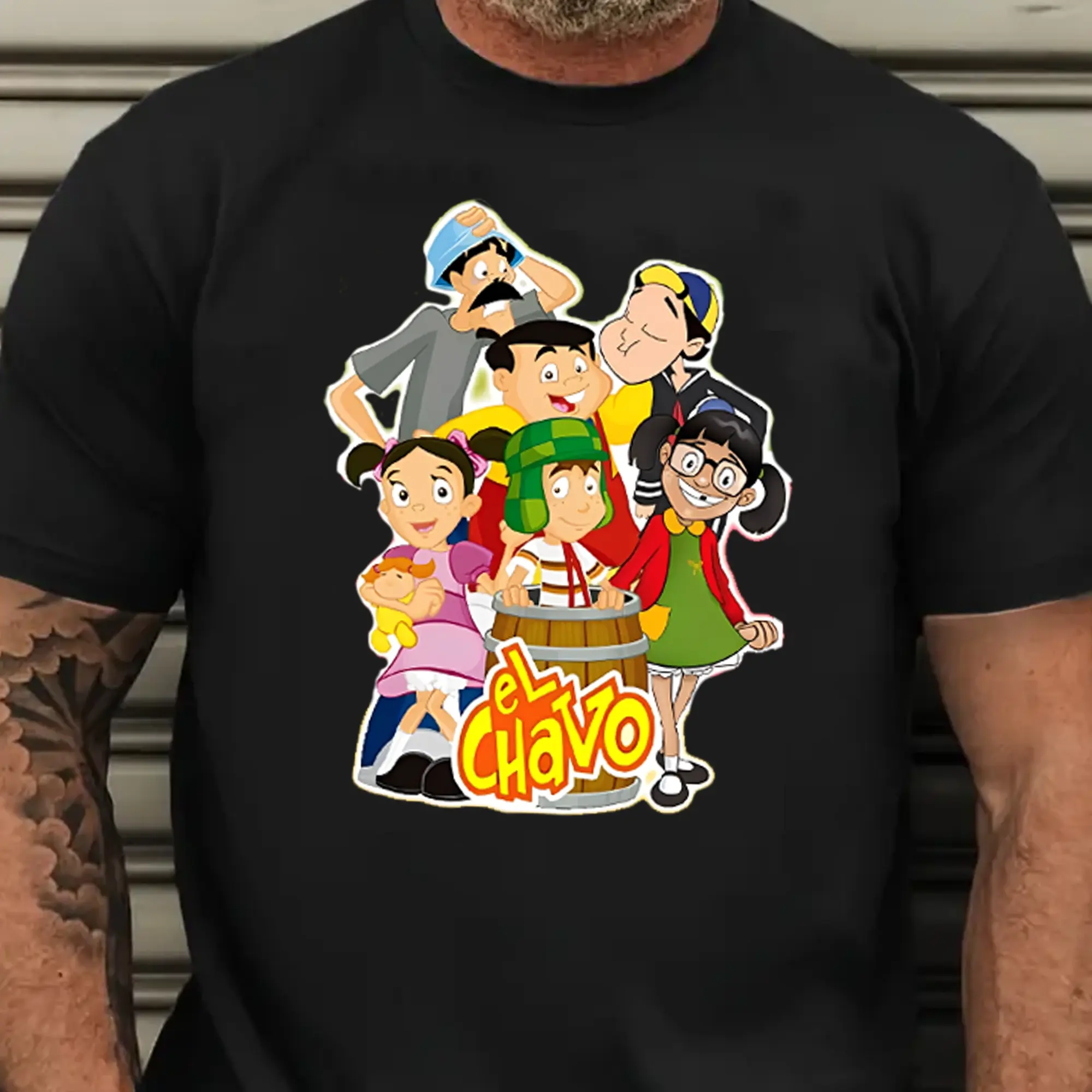 [El Chavo Del 8 Memorial Clothes T-Shirt] El Chavo Animated Characters Graphic Tee Classic TV Show Merchandise Casual Round Neck T-Shirt for Fans Nostalgic Cartoon Print Short Sleeve Top Unisex Fashion Apparel
