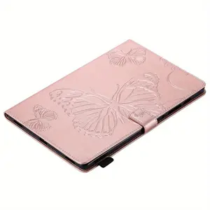 Butterfly Embossed Faux Leather Tablet Case, Auto Sleep/Wake Tablet Protective Cover, Tablet Accessories Compatible with Samsung Tab A8, A7 10.4", S5B 10.1"