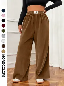 Women's Vintage Fashion Corduroy Wide Leg, Casual Chic Bottoms, Casual Fall Winter, Perfect for Daily Shopping & Friend Gatherings