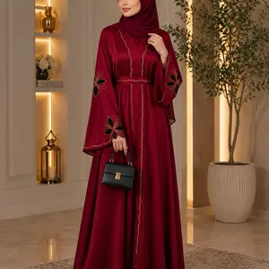 Dubai luxury 1-piece abaya with matching hijab and belt