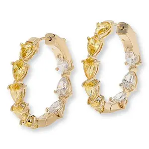 Radiance by Absolute™ x Marysol Patton Yellow Pear Hoop Earrings - 1"