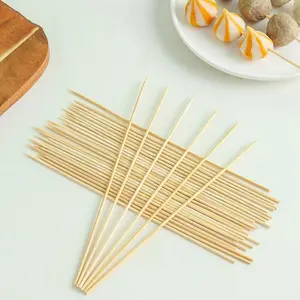 100PCS 12" Natural Bamboo skewer sticks for Eternal Roses, BBQ, Grilling, Kitchen Roasting， Marshmallows, Crafting, and Ribbon flowers, Wooden Sticks Utensils