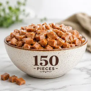 Sea Salt Caramel Cubes Candy 2lb Bulk | 150 Individually Wrapped Soft & Chewy Caramels