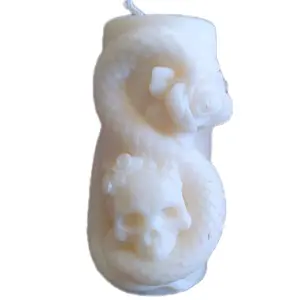 Decorative Snake-and-Skull Candle