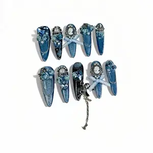 Voileedenails FJ11-Press On Nails - Long or Short Nails Available in Various Colors and Styles