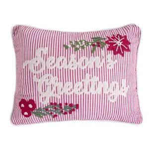 Sleigh Bells Seasons Greetings Pillow 14X18in.