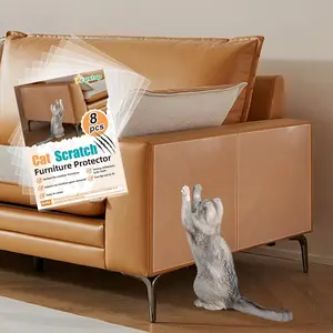 Cat Scratch Furniture Protector Specially Designed for Leather Furniture Easy to Remove Anti-Scratch Couch Protector from Cat No Pins 8 Pack