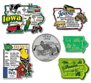 Iowa Six-Piece State Magnet Set by Classic Magnets, Includes 6 Designs