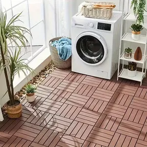 Interlocking Deck Tiles, 22 Pack , 12"x 12" Waterproof Outdoor Flooring All Weather Use, Patio Floor Decking Tiles for Porch Poolside Balcony Backyard
