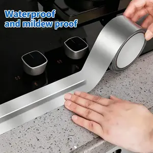 Self-Adhesive Waterproof Aluminum Foil Tape, Heat Insulating Stain Resistant Tape for Kitchen Countertop Protection. Multi-purpose supplies for kitchen, bathroom and wall decorative use.