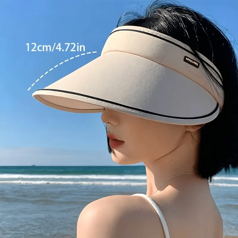 Women's Upf 50+ Wide-Brim Sun Visor Hat, Sunscreen Hat, Outdoor Hats, Adjustable Strap, Foldable & Breathable, UV Protection, Ideal for Summer Activities