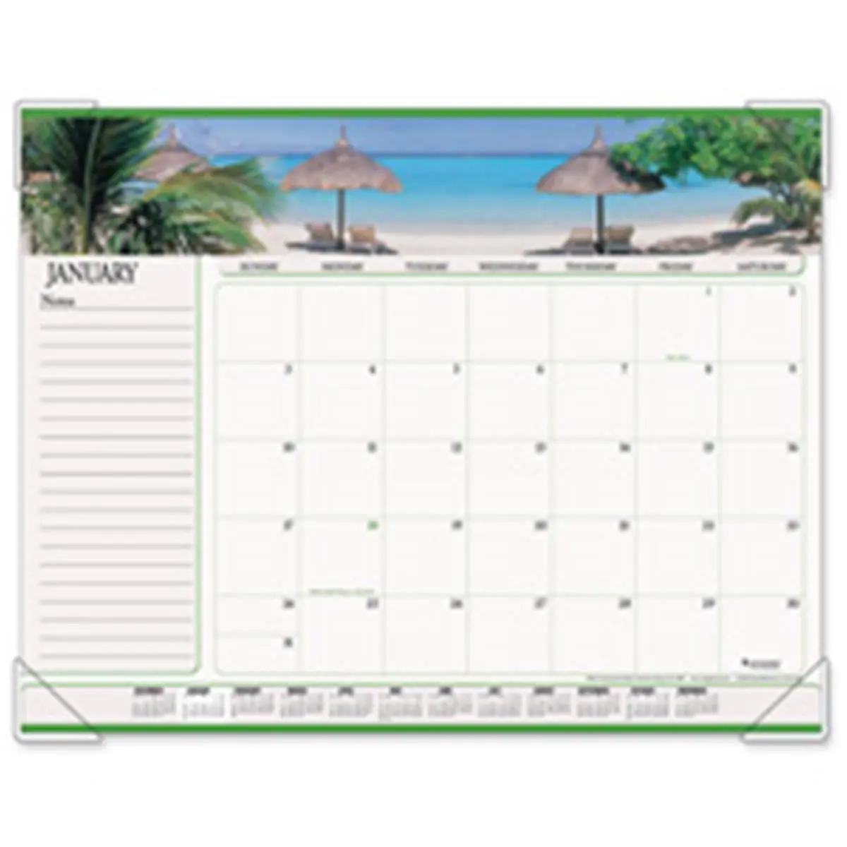 At-A-Glance  Monthly Desk Calendar- Seascape Panoramic- 22in.x17in.