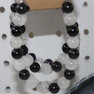 "Soul Guardian" - Premium Milky Quartz & Black Obsidian Protection Bracelet for Empaths & Spiritual Seekers Reiki Infused Energy Protection