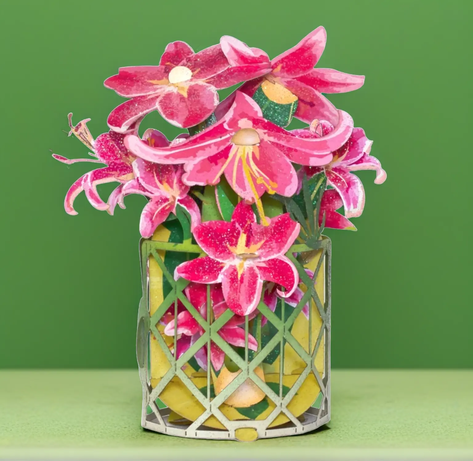 Lilies Flowers, Pop-up greeting card. No.37