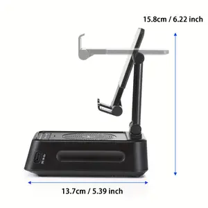 3-in-1 Phone Stand with Wireless Speaker & Digital Clock  Stereo Sound, Built-in Microphone, USB-C Charging, Ideal for Smartphones & Tablets, Perfect Gift for Men & Women, Home Office, Travel, and Camping, Phone Holder