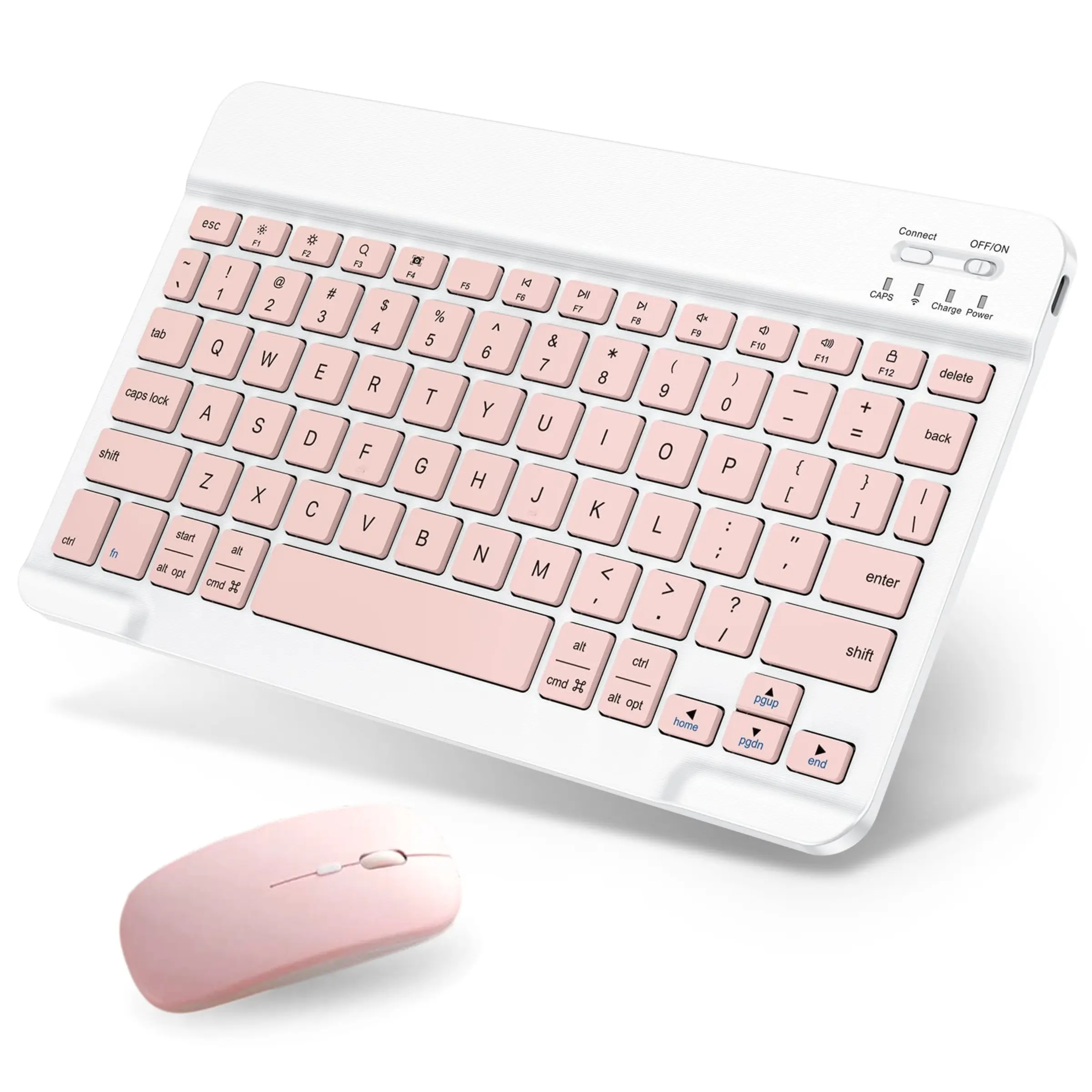 Rechargeable Bluetooth Keyboard and Mouse Combo, Universal Ultra-Slim Wireless Keyboard Mouse Set for Android Windows iPad, Samsung, Android Tablet, Portable Compact Keyboard Set