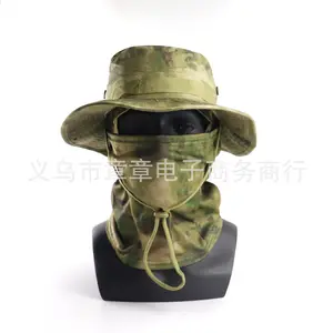 Camouflage bucket hat fishing cap outdoor climbing visor set, removable headgear