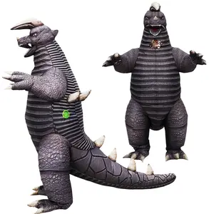 7ft Black King Adult Inflatable Dinosaur Costume Fits Heights 155-185cm Lightweight Polyester Fiber Halloween Christmas Party Dress Up Role Play Prop Tiktok Viral Party Outfit