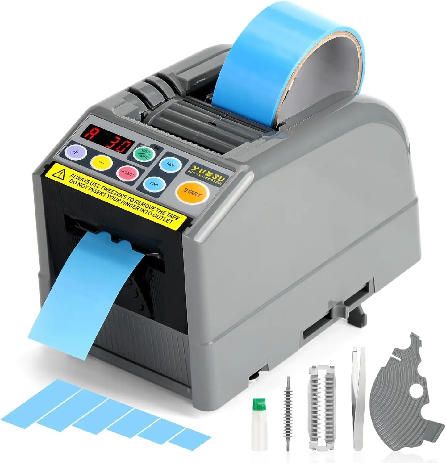 None|Ribbon Cutting Machine, Semi-Automatic Tape Dispenser, 6-60mm Width, 5-999mm Length, Ideal for Shipping, Schools, Restaurants, Business & Home