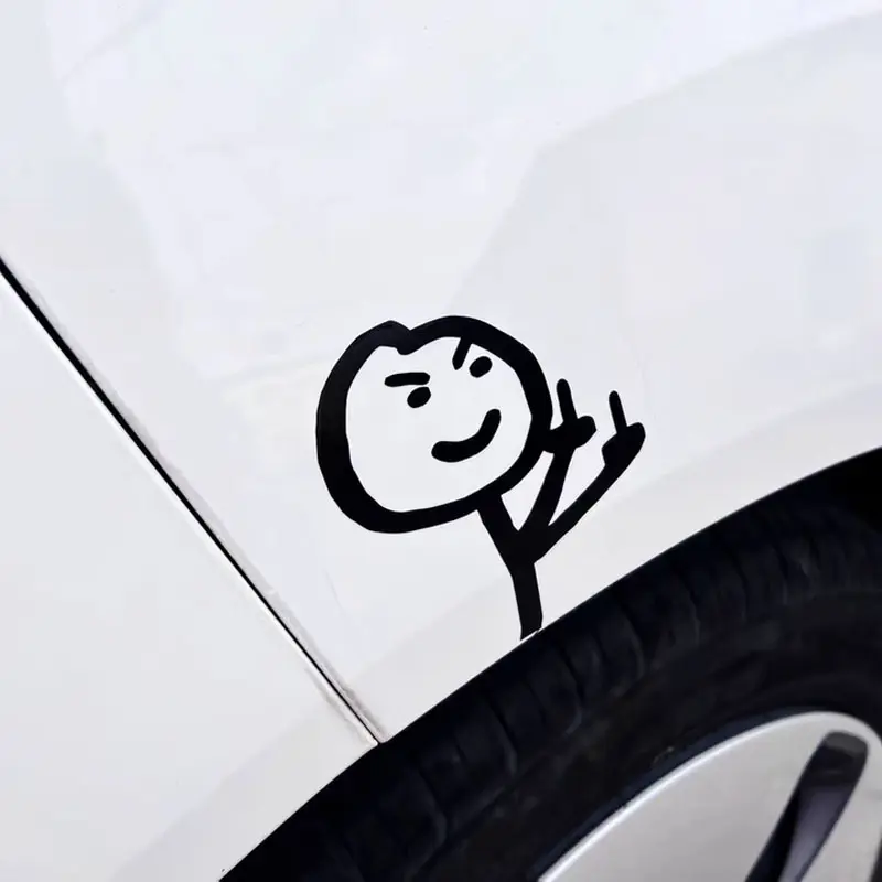 1PC Stickman Funny Creative Car Sticker for Car, Motorcycle, Notebook Decoration, Easily Upgrade Item's Funny Meme Style, Funny Gesture Design Makes Car Decoration Say Goodbye to Monotony, Show Meme Enthusiast Proposition, Funny Car Decals