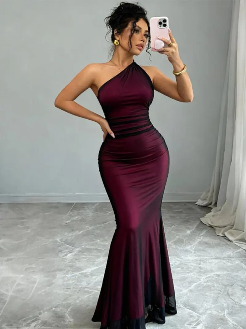 jae formal mesh ruched mermaid long dress - TikTok Shop