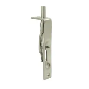 Deltana  4 in. Heavy Duty Flush Bolt- Satin Nickel - Solid