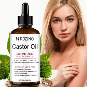 ROZINO Magnesium Castor Oil Body Massage Oil - Unisex 100ml Essential for Various Health Benefits & Natural Base for Massages