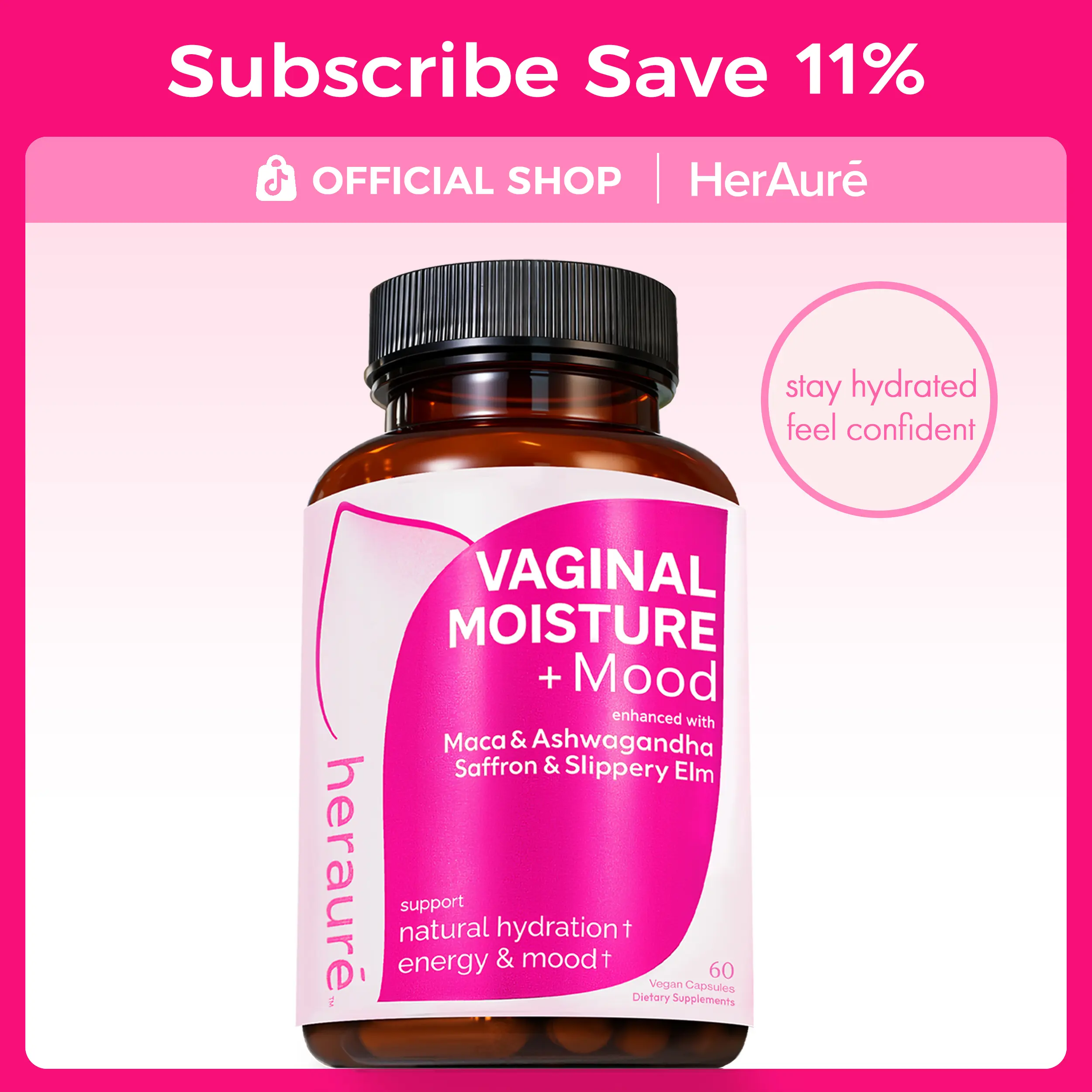 HerAuré Moisture & Moodbooster for Women | Ashwagandha, Saffron, Maca & Sea Moss | Stress Relief, Energy, Bliss, Relaxation, 30 Servings, beach essentials, Deals For You Days